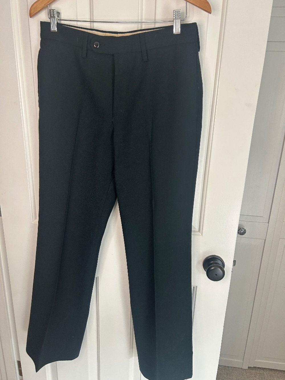 Yves Saint Laurent Wool Flat Front trouser pants - Size 32 waist - Black